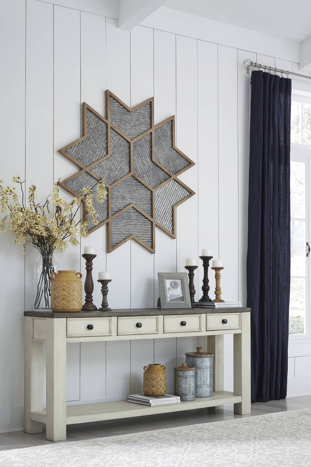 Signature Design by Ashley Bolanburg Brown/White Sofa Table