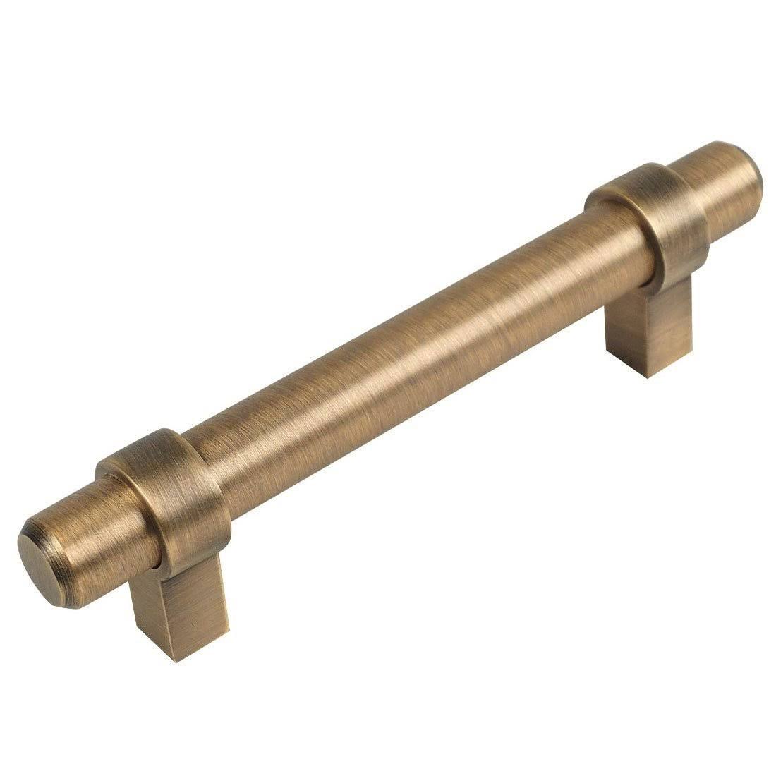 Cosmas 161-96BAB Brushed Antique Brass Cabinet Bar Handle Pull - 3-3/4 inch (96mm) Hole Centers - 20 Pack