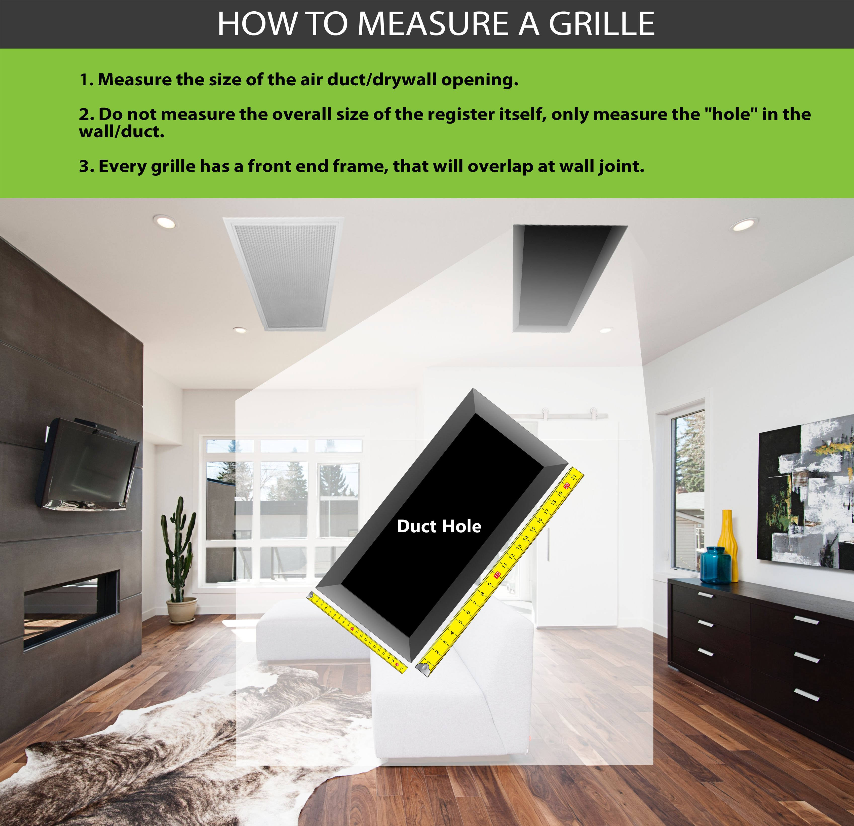 30x22 x 34x22 Return Air Grille - Sidewall and Ceiling - HVAC Vent Duct Cover