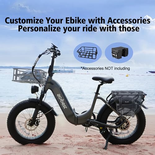 Electric Bike for Adults, 20" X4 Fat Tire Ebikes with Peak 1000W Brushless Motor, 48V 15AH Removable Battery, Step-Thru E Bicycle Bike up to 28MPH, 7-Speed, Knight