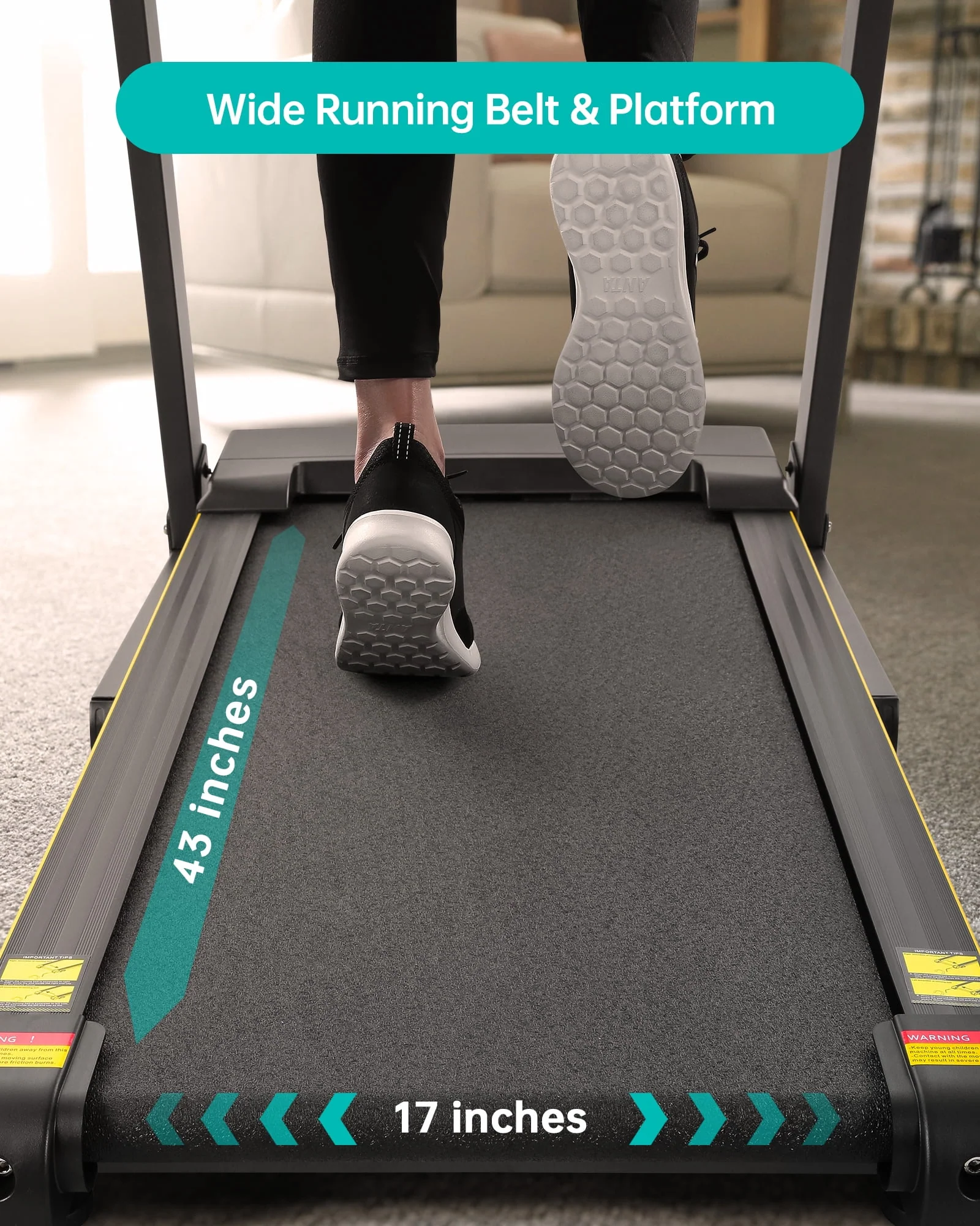 Treadmill with Incline Folding Treadmill with 12-Level Automatic Incline 2.5hp Power 8.5mhp Speed Running Machine 15 Preset Training Program Electric Treadmill for Home Use