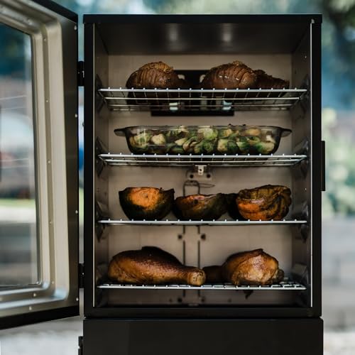 Masterbuilt? 40-inch ThermoTemp Propane Gas Vertical BBQ Smoker with Analog Temperature Control and 960 Cooking Square Inches in Black, Model MB20051316
