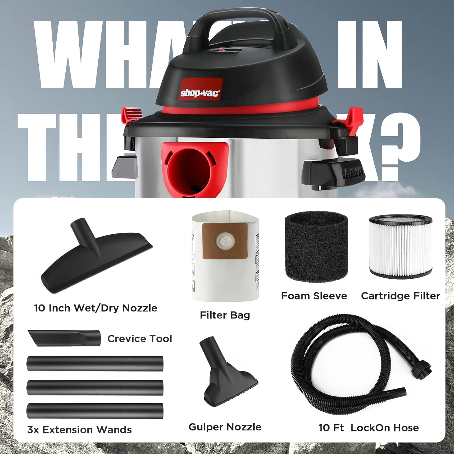 Shop-Vac 5 Gallon 4.5 Peak HP Wet/Dry Vacuum 6PC Filter Kit