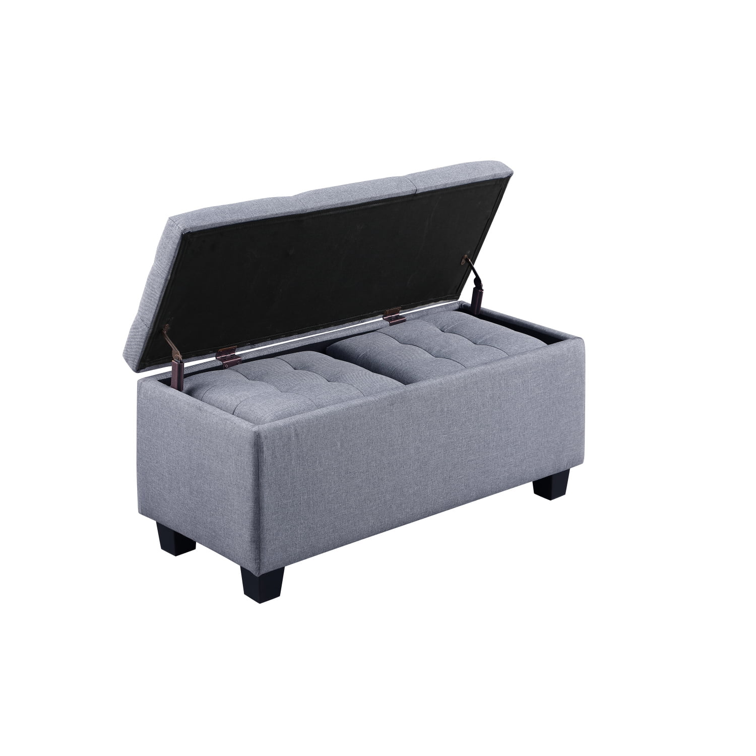 Holaki 3 in 1 Large Storage Ottoman Bench Set, Combination Tufted Ottoman Linen Bench for Living Room, Entryway, Hallway, Bedroom, Gray
