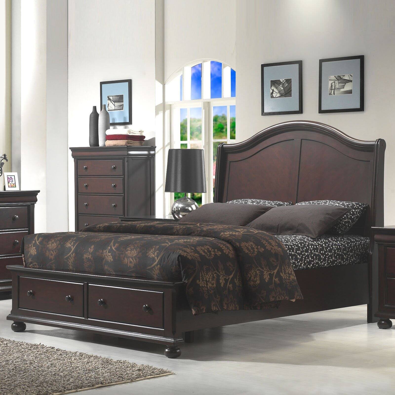 American Woodcrafters Hyde Park King Sleigh Storage Bed