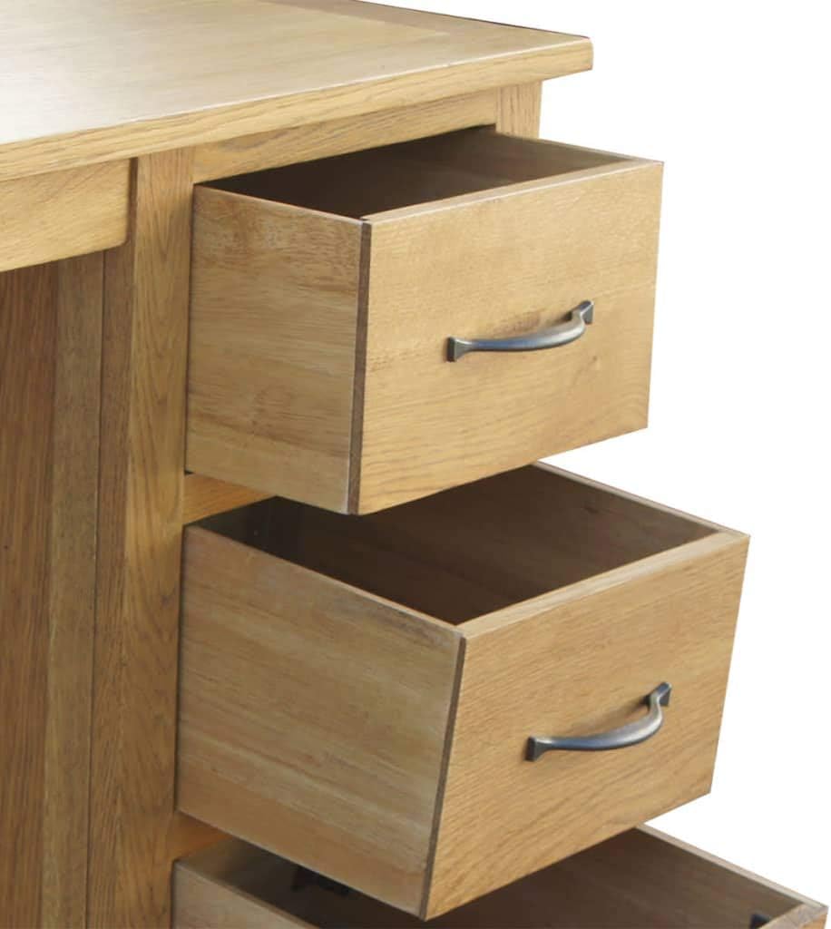 Desk with 3 Drawers,Writing Desk with Drawers,Simple Desk,Computer Desk,Home Office Desks,Studio Desk,for Home Office Workstation,Solid Oak Wood 41.7"x15.7"x29.5"