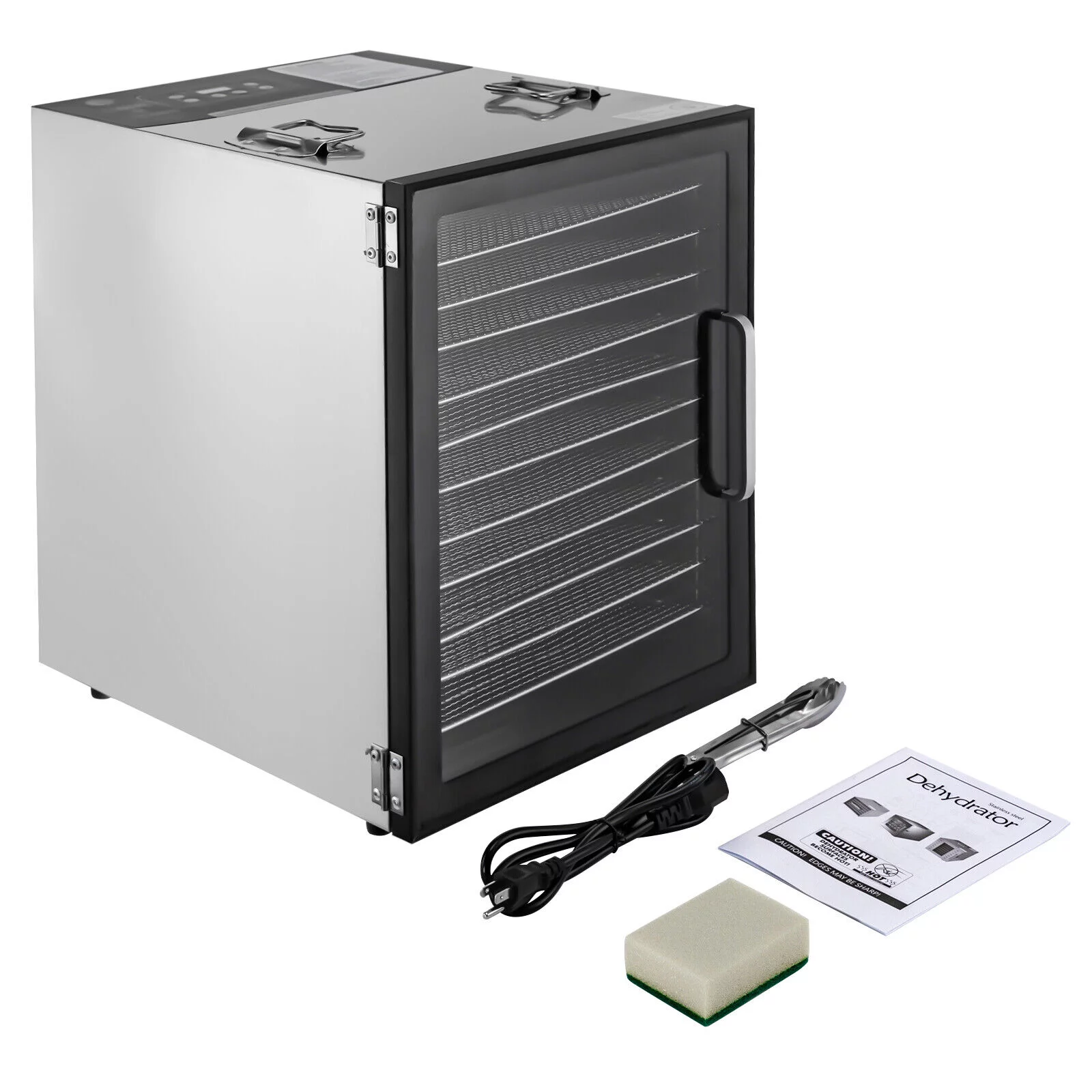 12-Tray Food Dehydrator Stainless Steel Meat Fruit/Vegetable Jerky Dryer Machine