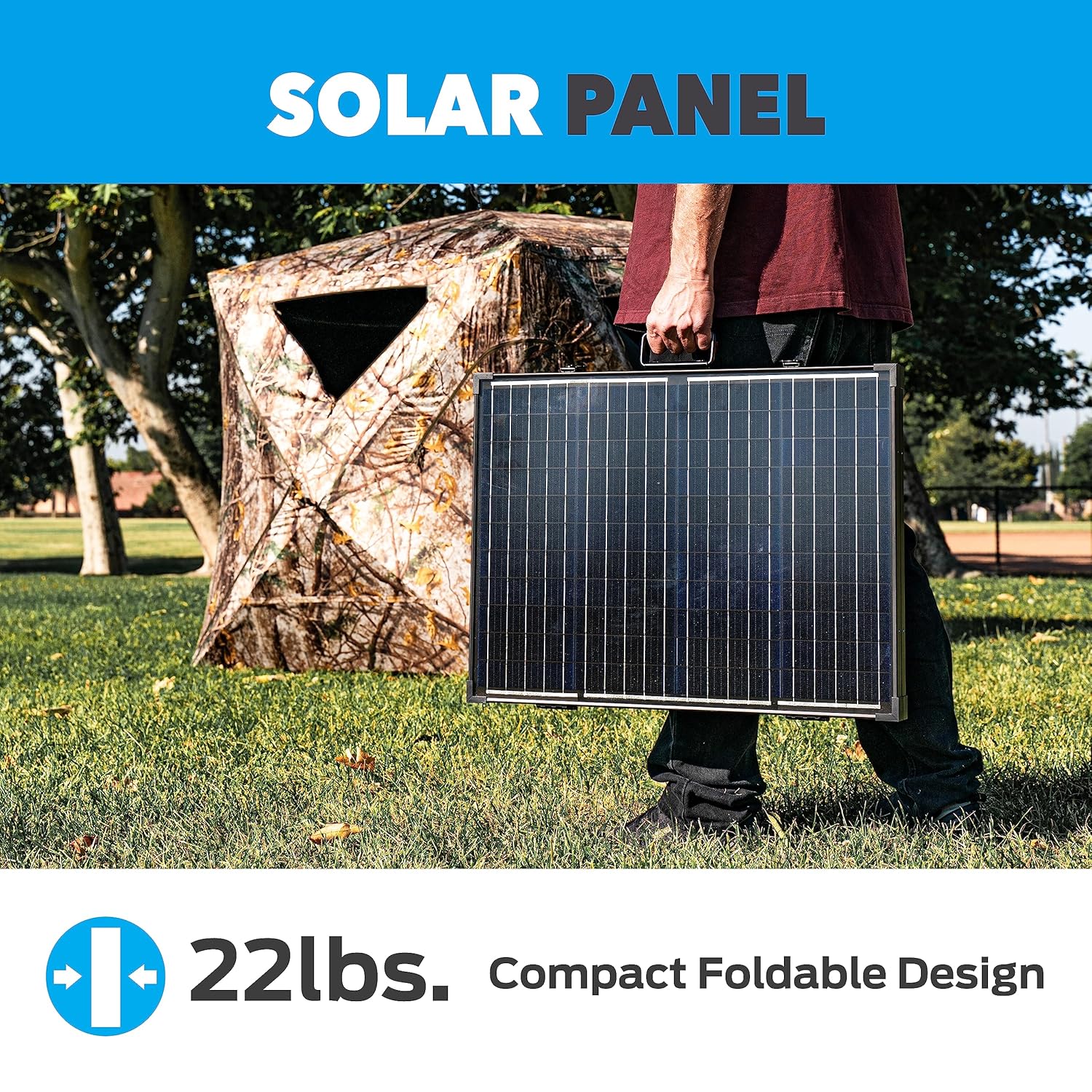 Pulsar 100-Watt 24-Volt Portable Solar Panel for Power Station and RV,Black