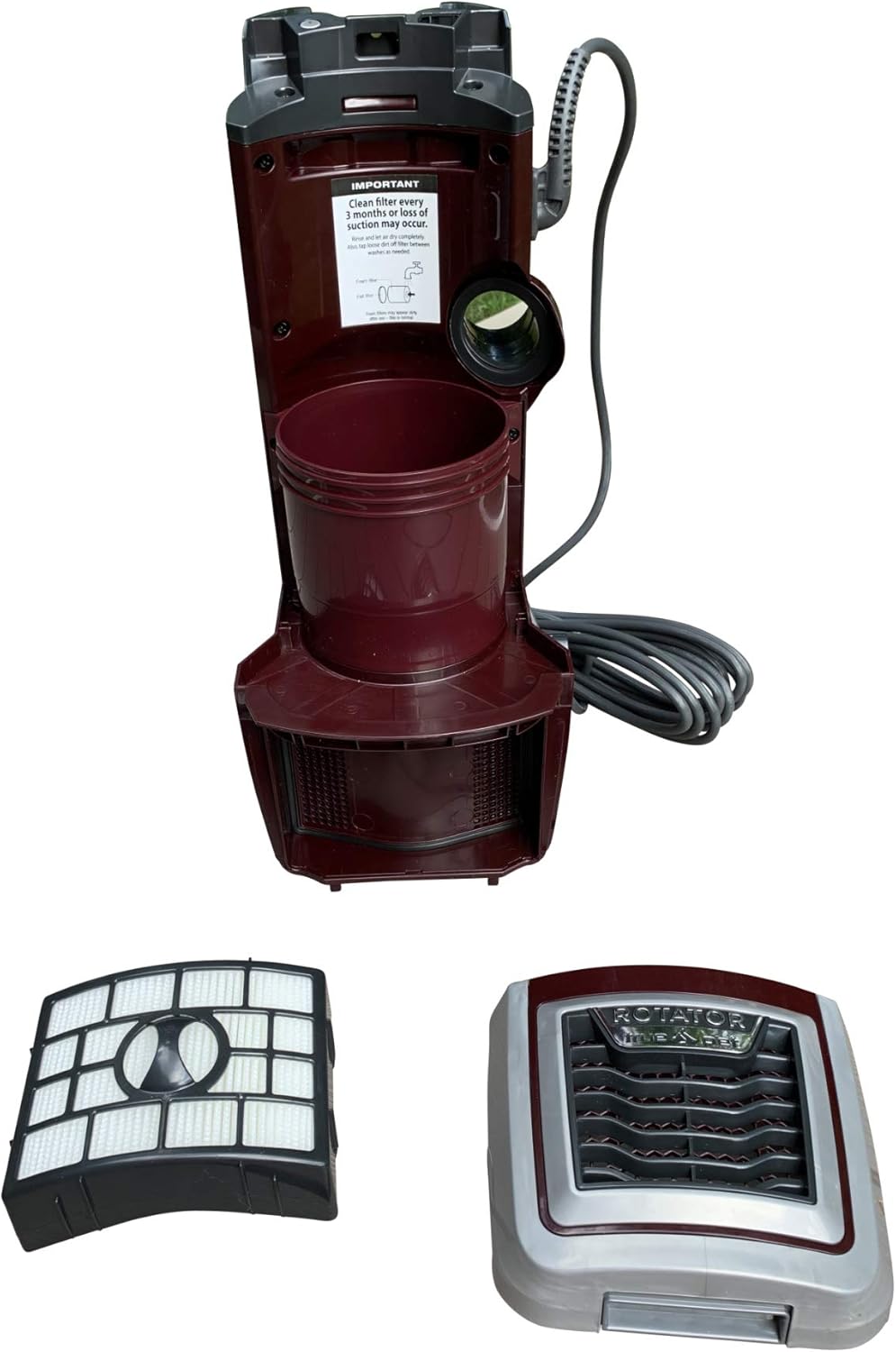 Genuine Shark Vacuum Replacement Parts for Shark Rotator Lift Away True Pet Nv752 Nv750 Nv650 Nv652 - Dust Bin Canister Holder/Base Motor / 22 FT. Electrical Power Cord - Genuine Shark Atta
