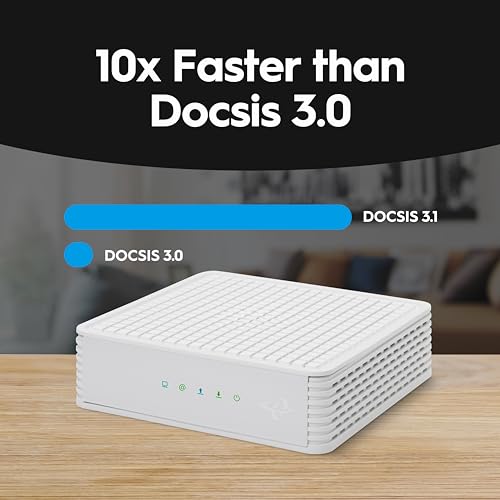 Hitron CODA56 Multi-Gigabit DOCSIS 3.1 Modem | 2.5 Gbps Max Internet Speeds | Certified with Xfinity, Charter Spectrum, Cox | 10x Faster Than DOCSIS 3.0 | 2.5 Gbps Ethernet Cable Modem ONLY