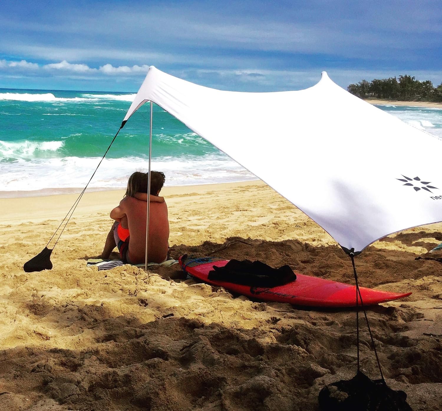 Neso Tents Beach Tent with Sand Anchor, Portable Canopy Sunshade - 7' x 7' - Patented Reinforced Corners