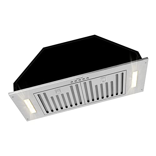 Range Hood Insert/Built-in30/ 36 inch,Ultra Quiet Powelful Vent Hood with LED Lights, 3 Speeds 600 CFM, Stainless Steel - Akicon