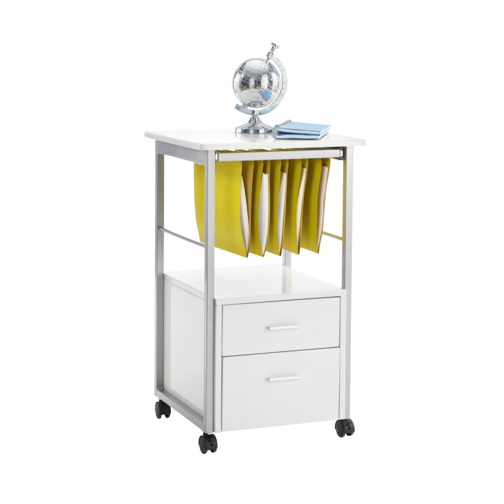 Realspace Halton 18x22D 2-Drawer Mobile Vertical File Cabinet, White