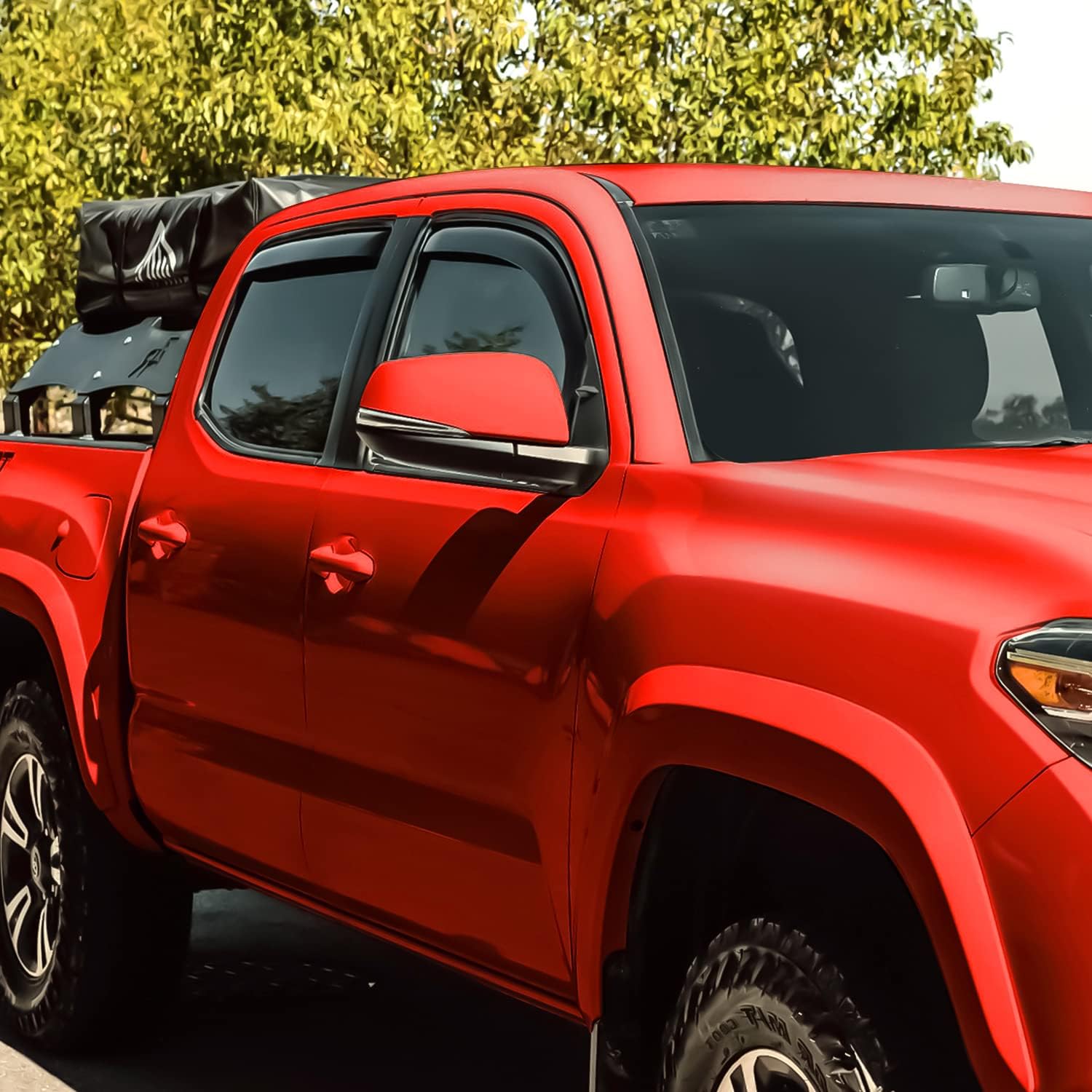 Voron Glass in-Channel Extra Durable Rain Guards for Trucks Toyota Tacoma 2016-2022 Double Cab, Window Deflectors, Vent Window Visors, 4 Pieces - 220056