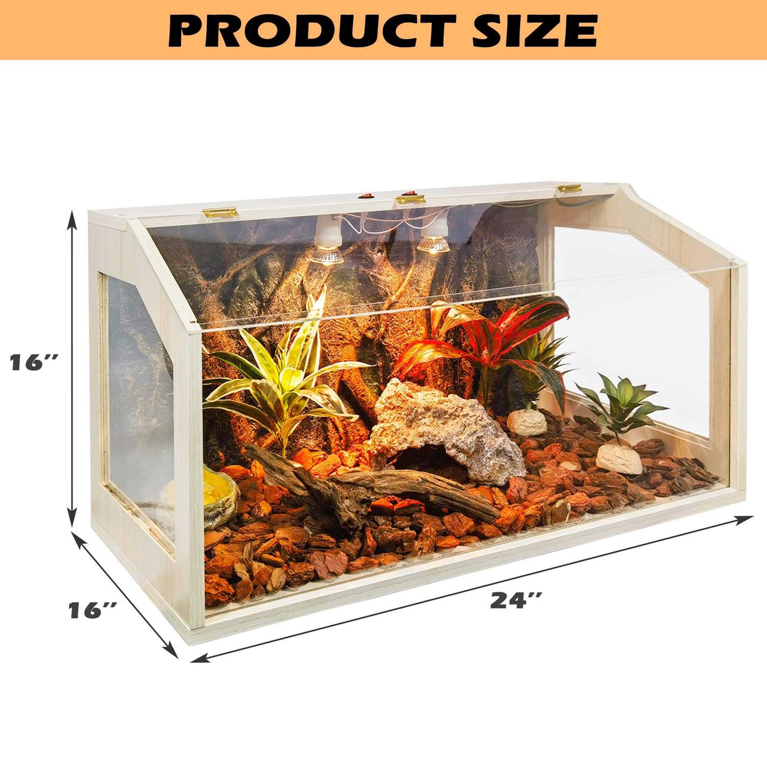 Prolee 21 Gallon to 68 Gallon Reptile Terrarium Tank Tank Bearded Dragon Tank with Roof Door - Pet Supplies online store