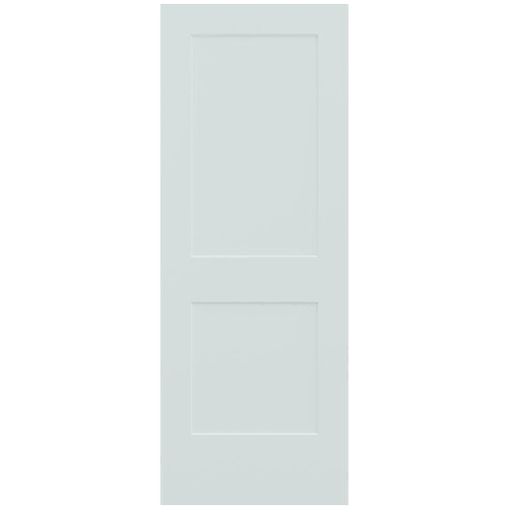 JELD-WEN 32 in. x 80 in. Monroe Light Gray Painted Smooth Solid Core Molded Composite MDF Interior Door Slab