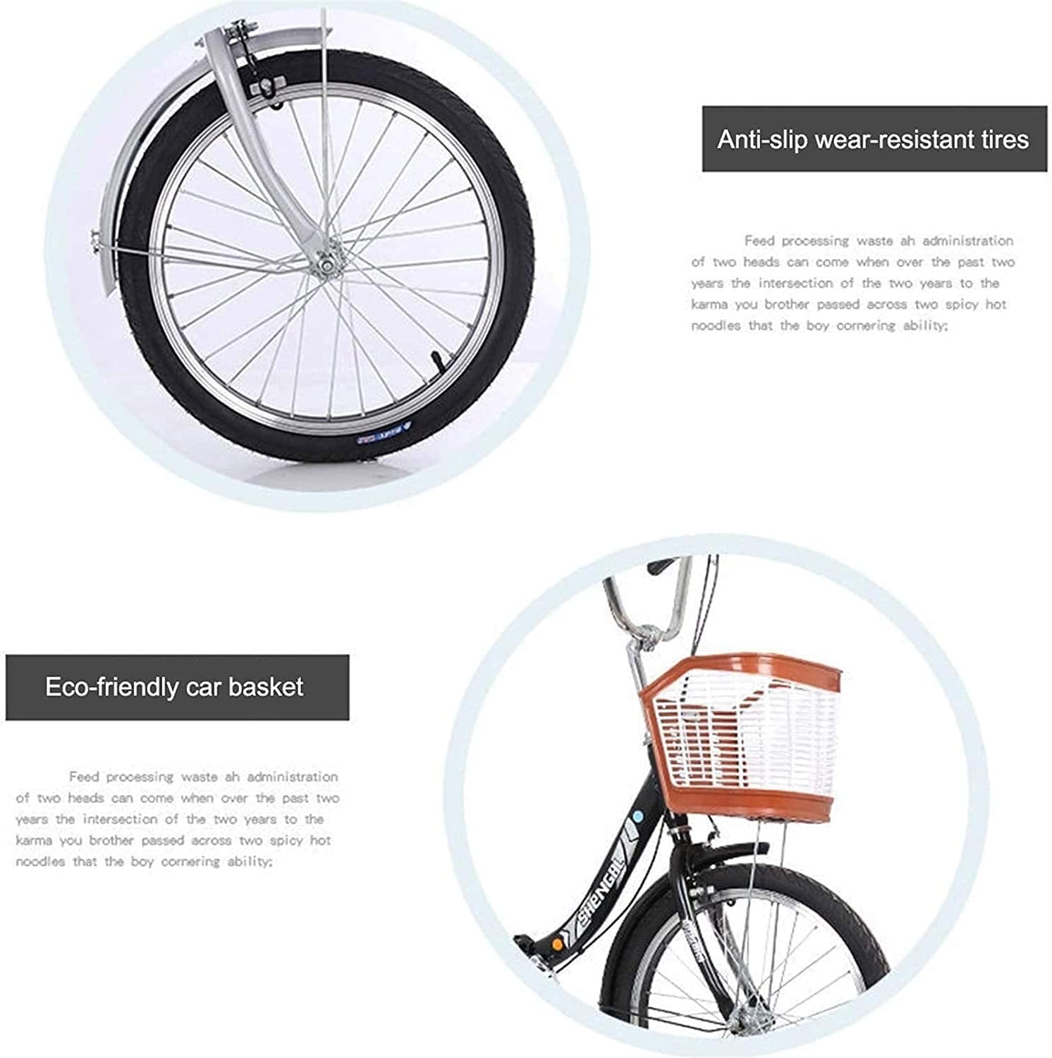 Adult Tricycle - 3 Wheel Bikes for Adults Shopping 20 Inch Adult Tricycles Seniors 3 Wheel Bikes Single Speed Trike with Large Size Basket for Recreation Shopping Exercise Men Women