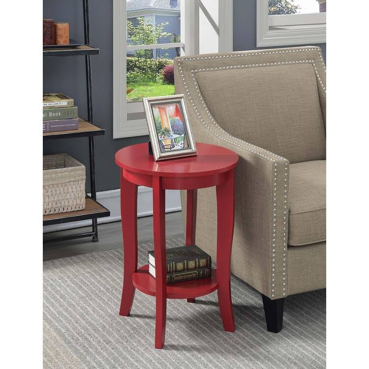 Convenience Concepts American Heritage Cranberry Red Round End Table