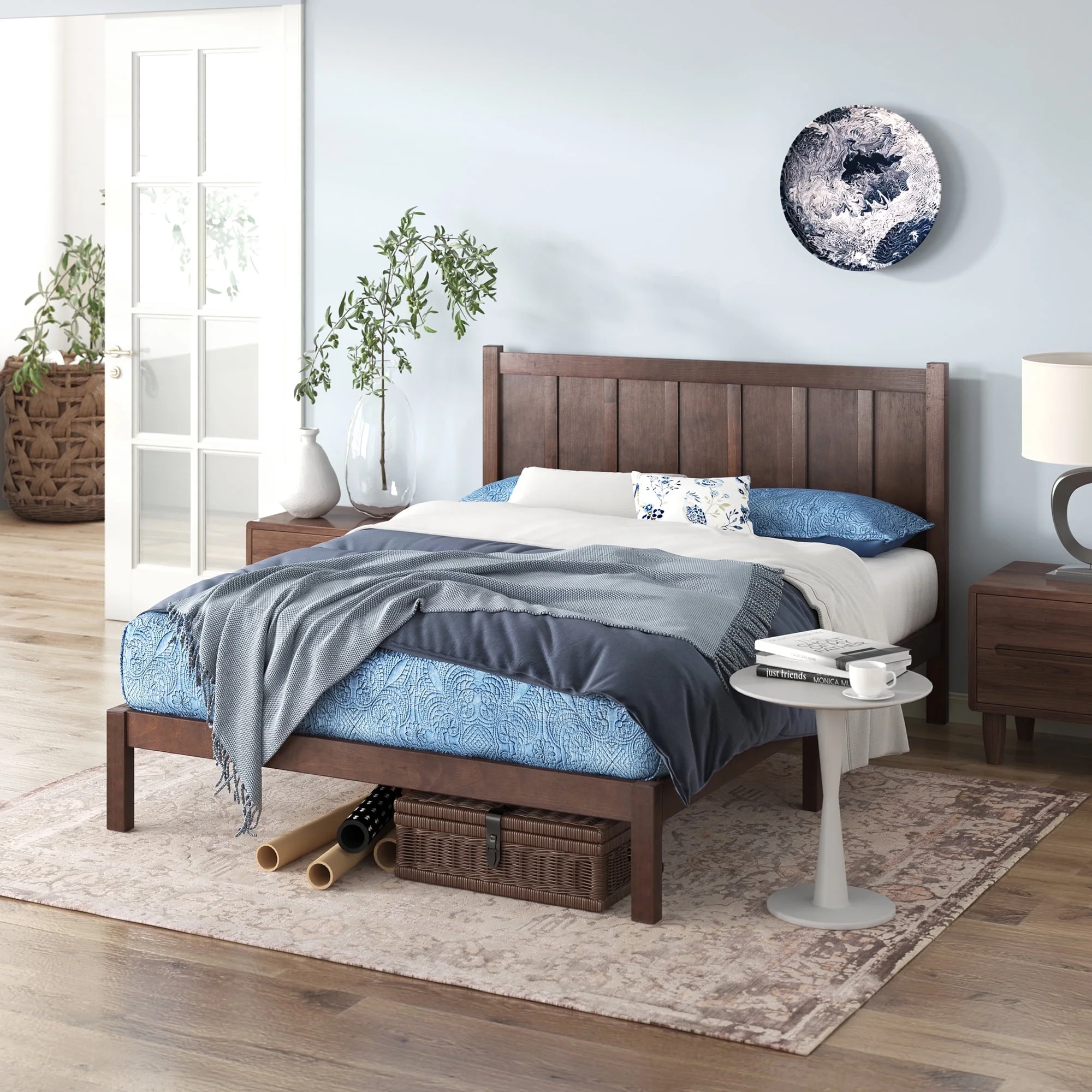 Zinus Adrian 42" Acacia Wood Platform Bed Frame, Queen