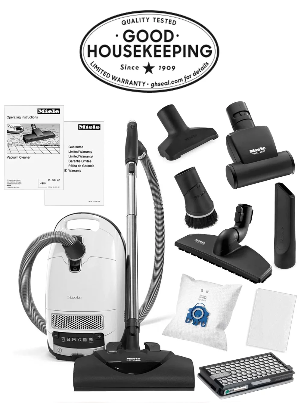 Miele Complete C3 Cat & Dog Powerline Canister Vacuum (Lotus White) - Curated Treasures Market
