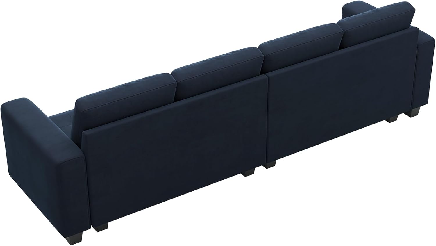 Belffin Velvet Modular 4 Seat Sofa Couch Sectional 4-seat Sofa Couch for Living Room Blue