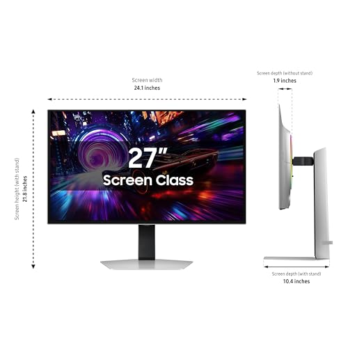 SAMSUNG 27-inch Odyssey QD-OLED G8 (G81SF), 4K, 240Hz, Gaming Monitor, 0.03ms Response Time, DisplayHDR True Black 400, AMD FreeSync™ Premium Pro, Ergonomic Stand, LS27FG810SNXZA, 2025