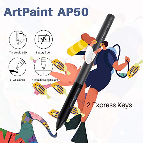 GAOMON PD1320 13.3 Inch Drawing Pen Display (Alice Blue) Full-Laminated Screen 86% NTSC with Headphone Jack Graphic Drawing Monitor for Digital Drawing Beginner & Professionals.