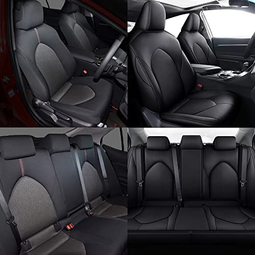 Car Seat Cover for Toyota Camry (XLE,XLE V6,XSE,XSE V6) 2018 2019 2020 2021 2022 2023 2024 Full Set Black