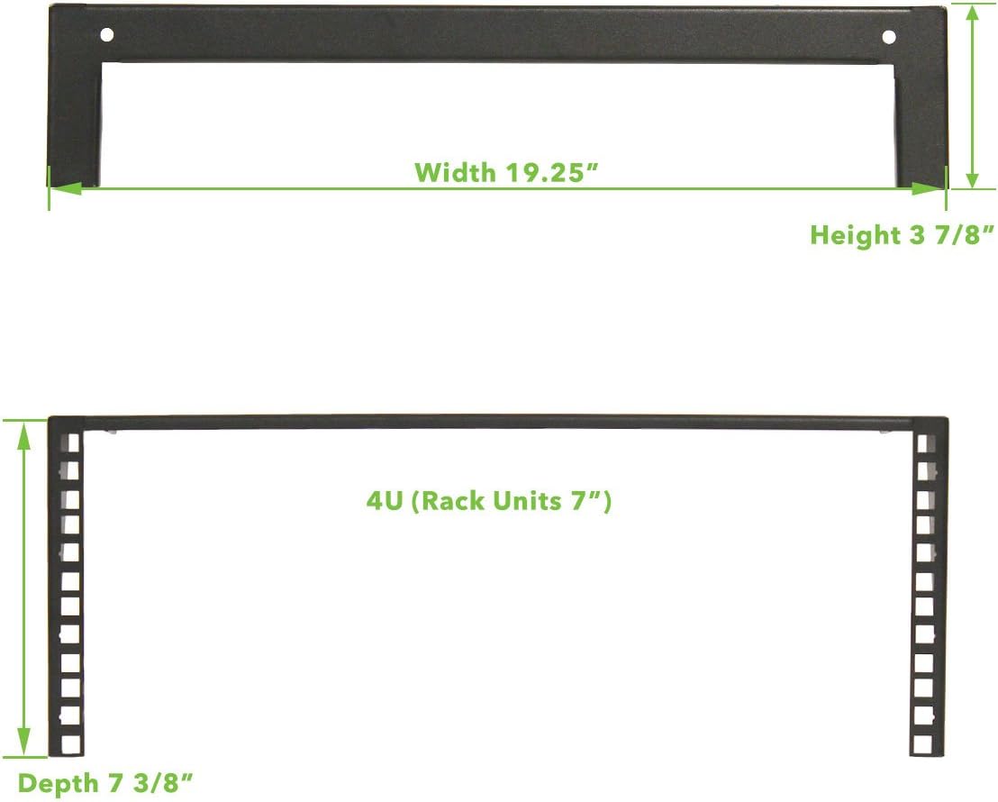 NavePoint 4U 19 Inch Vertical Wall Mount Rack Wall Mountable Server Rack w/Hardware Black