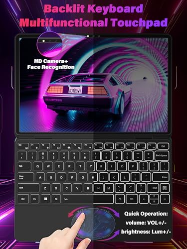 11" Convertible 2-in-1 Touchscreen Laptop, in tel N100,16GB RAM,1T SSD,FHD 1920 * 1200 IPS,Win 11 Pro PC,Backlit Keyboard, WiFi,USB-C,HDMI,Oval Trackpad,Lightweight for Business&Students