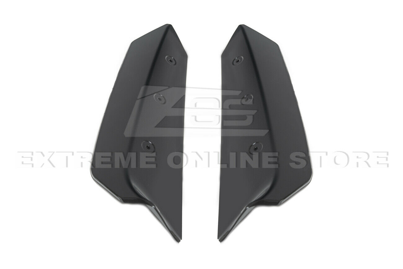 Replacement For 2020-Present Chevrolet Corvette C8 Models | Z51 Style Rear Trunk Lid Wing Spoiler Add-On Wickers Pair (ABS Plastic - Painted Carbon Flash Metallic)