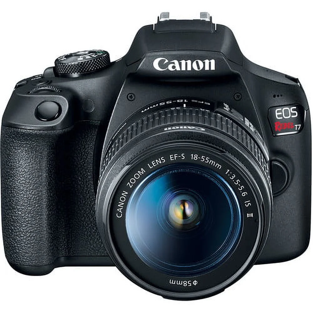 Canon EOS Rebel T7 Digital SLR Camera with 24.1MP APS-C CMOS Sensor and Digic 4+ Image Processorw/ 18-55mm f/3.5-5.6 IS II Lens (Black) +Canon EF 75-300mm f/4-5.6 III Lens Advanced Kit(USA Warranty)