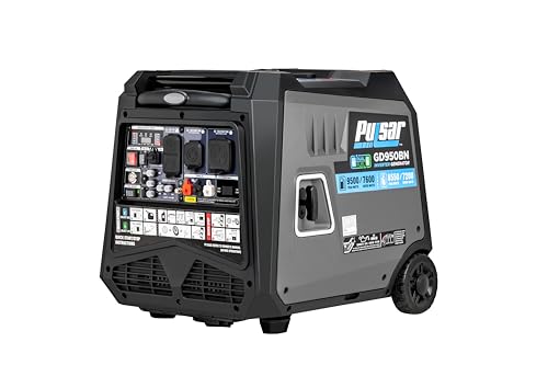 Pulsar 9500W Tri Fuel Gasoline Propane Natural Gas Portable Inverter Generator w/Remote Start & CO Sentry for Home Use GS95TiSCO