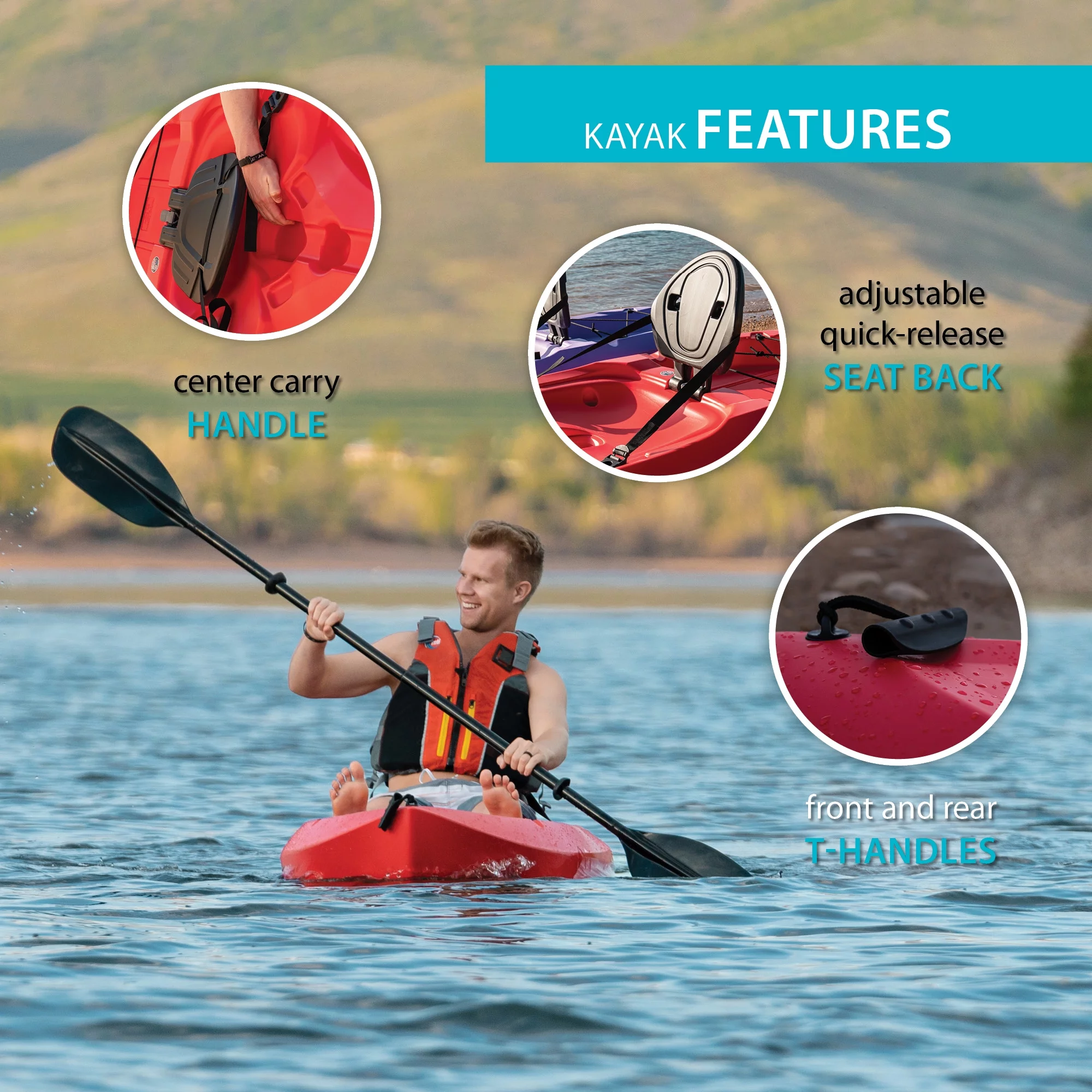 Lifetime Daylite 8 ft Sit-on-top Kayak (Paddle Included), Dark Blue