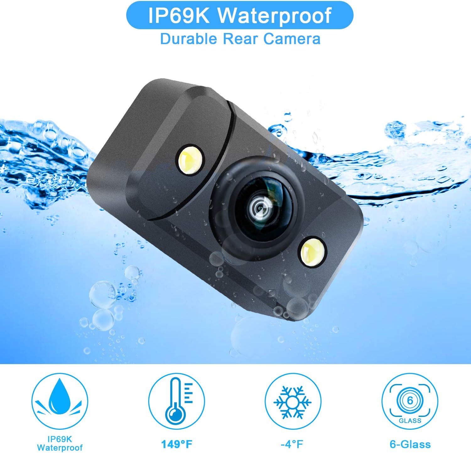 Digital Wireless Backup Camera Kit with Stable Signal,5 Inch Monitor 1080P Full HD Camera for Car,Pickup,Truck,RV,SUV,Minivans,Camper License Plate Night Vision Waterproof Easy Installation Cam System