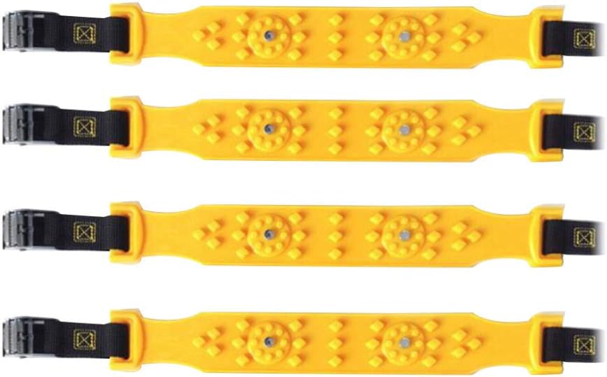 FAVOMOTO 10Pcs Car Snow Chains Anti Slip Tire Chains Portable Emergency Traction Snow Mud Chains for Snowfield Winter Driving Truck Yellow Pack of 2
