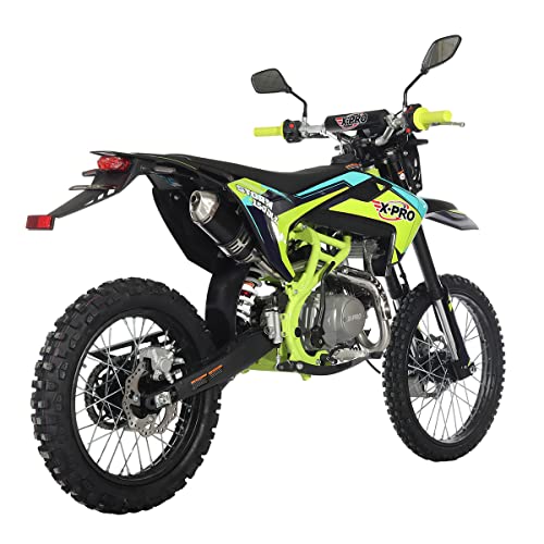 X-PRO 150 Dirt Bike Storm DLX 150 4-Speed Manual Transmission with All Lights, Electric/Kick Start, Big 19"/16" Tires!