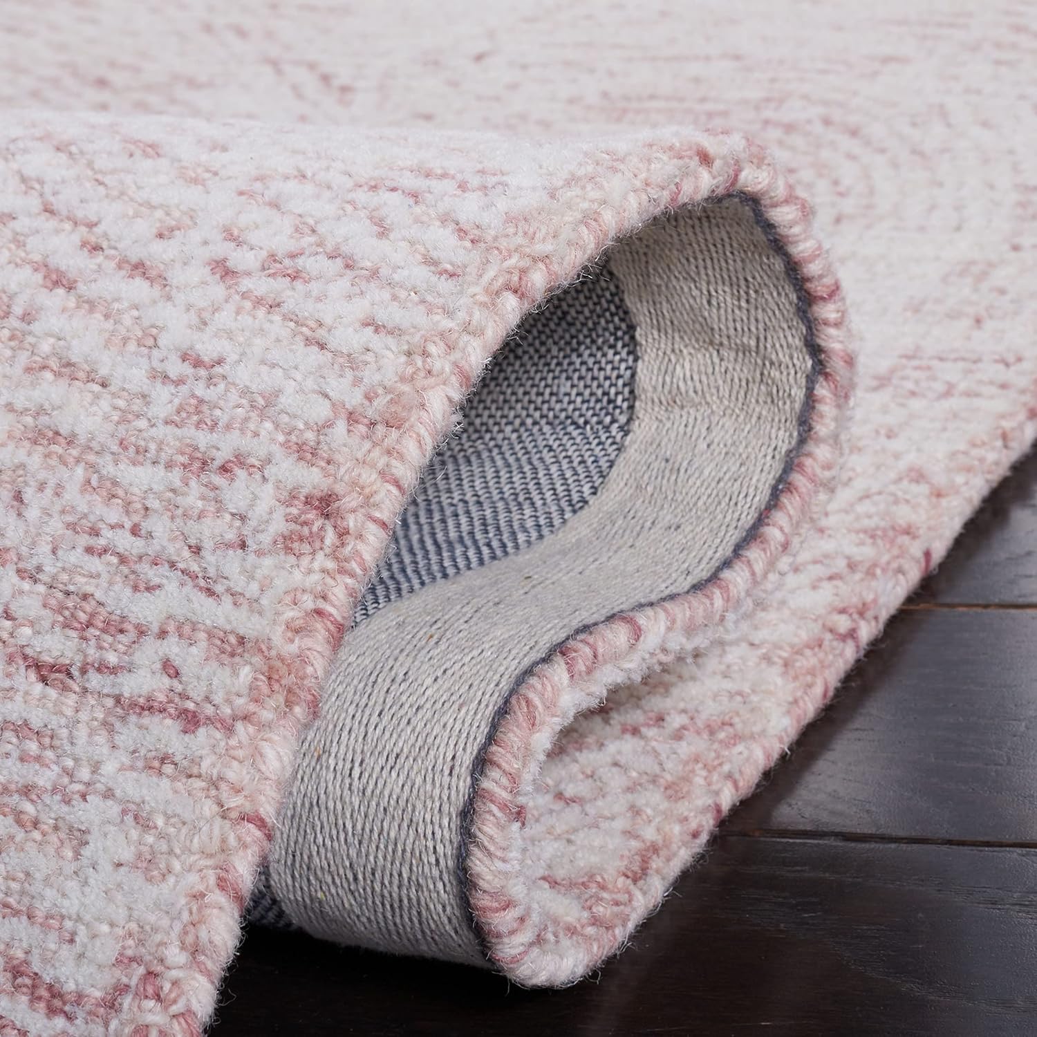 SAFAVIEH Metro Collection Area Rug - 10' x 14', Pink & Ivory, Handmade Wool, Ideal for High Traffic Areas in Living Room, Bedroom (MET999U)