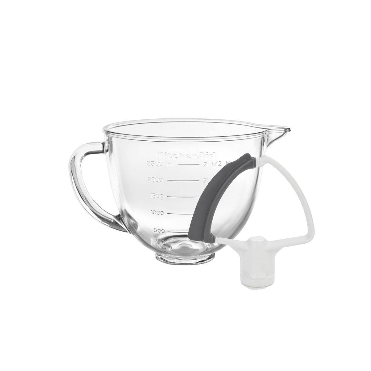 KitchenAid 3.5-Quart Glass Bowl + Flex Edge Beater | Fits 3.5-Quart KitchenAid Artisan Mini Tilt-Head Stand Mixers - EKB-KSM35GB