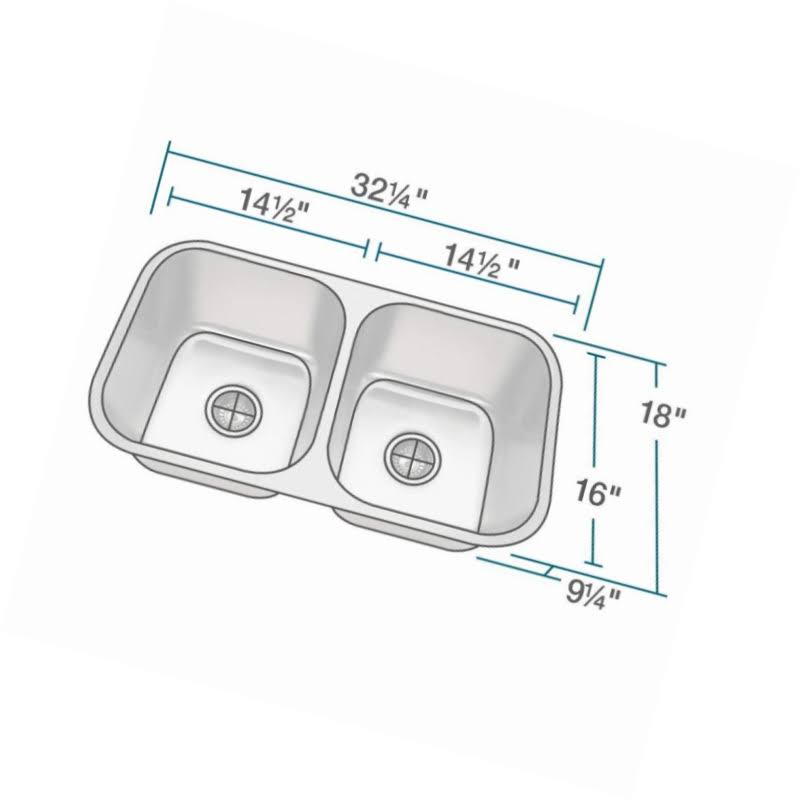 Mr Direct 3218A Undermount Stainless Steel Kitchen Sink