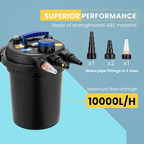 VIVOHOME Bio Pressure Pond Filter with Light