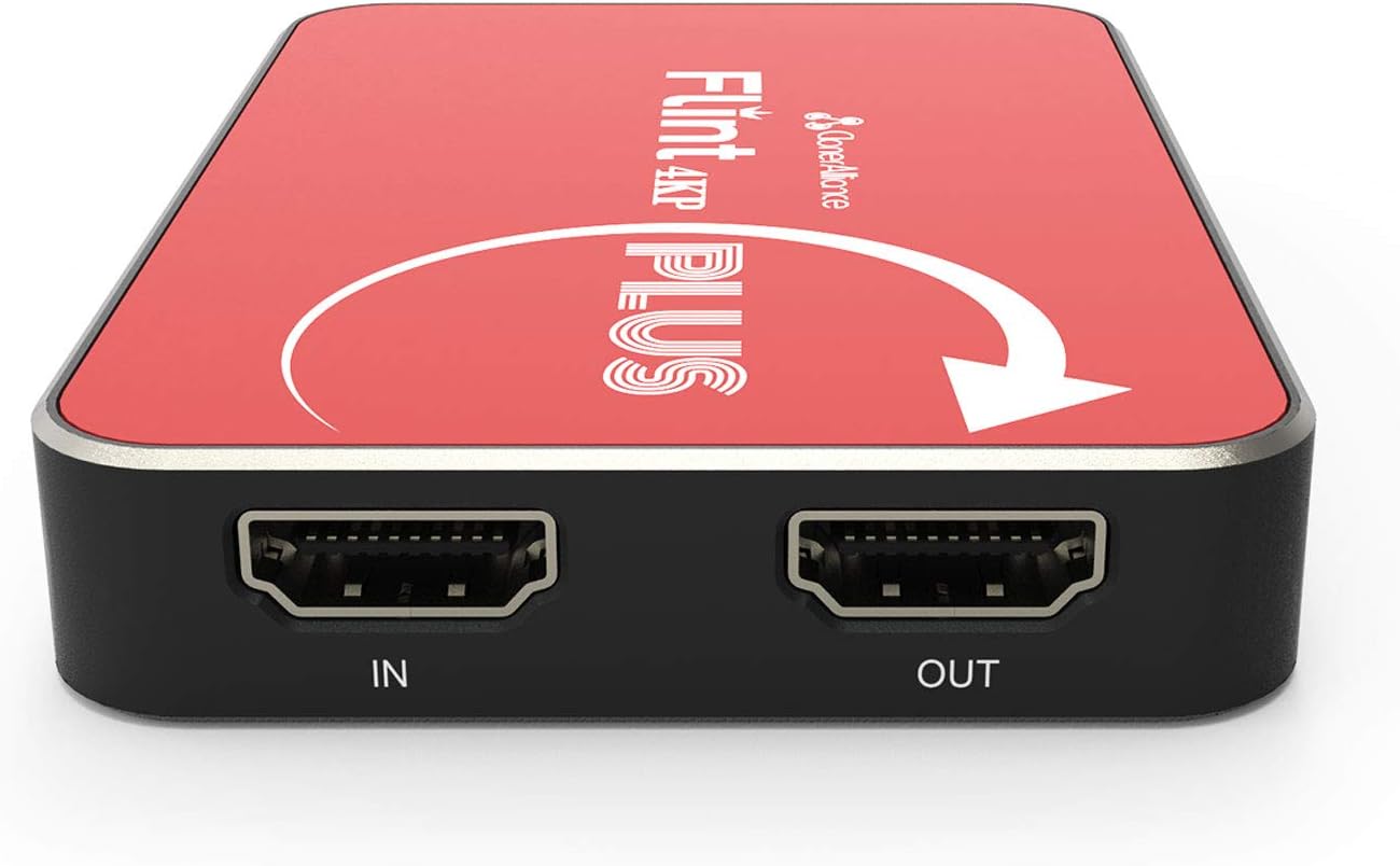 ClonerAlliance Flint 4KP Plus, 4K@60fps Passthrough, 1080p@60fps Video Capture with Mic Input, Ultra-Low Latency, Plug&Play. for Game Consoles, DSLR