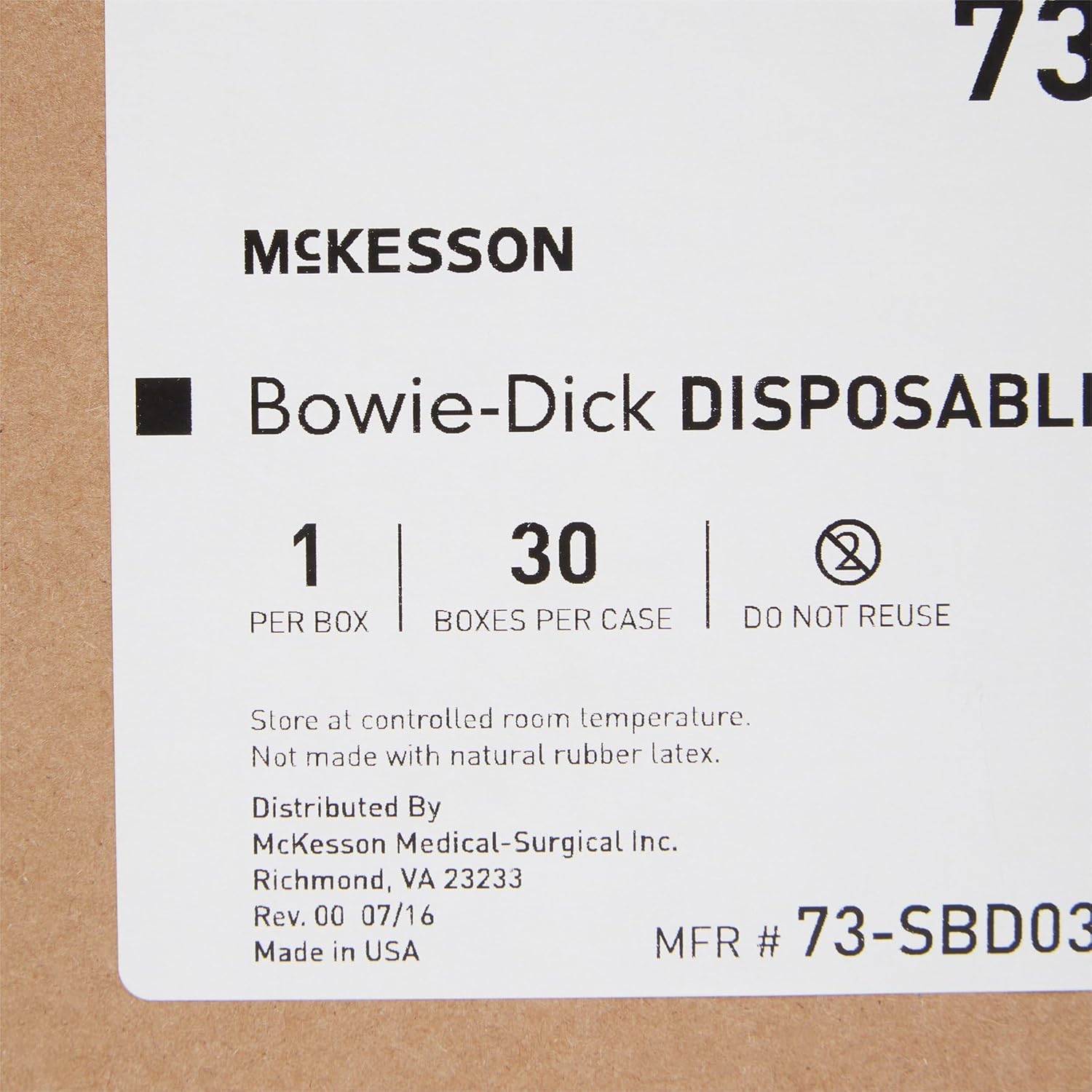 McKesson Bowie-Dick Disposable Test Pack - for Pre-Vacuum Steam Sterilizers, Inlcudes Chemical Indicator Sheet - Class 2 Sterilization Level, 30 Count