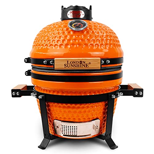 Ceramic BBQ Charcoal Kamado Grill 13 inch Portable Tabletop BBQ Grill Red