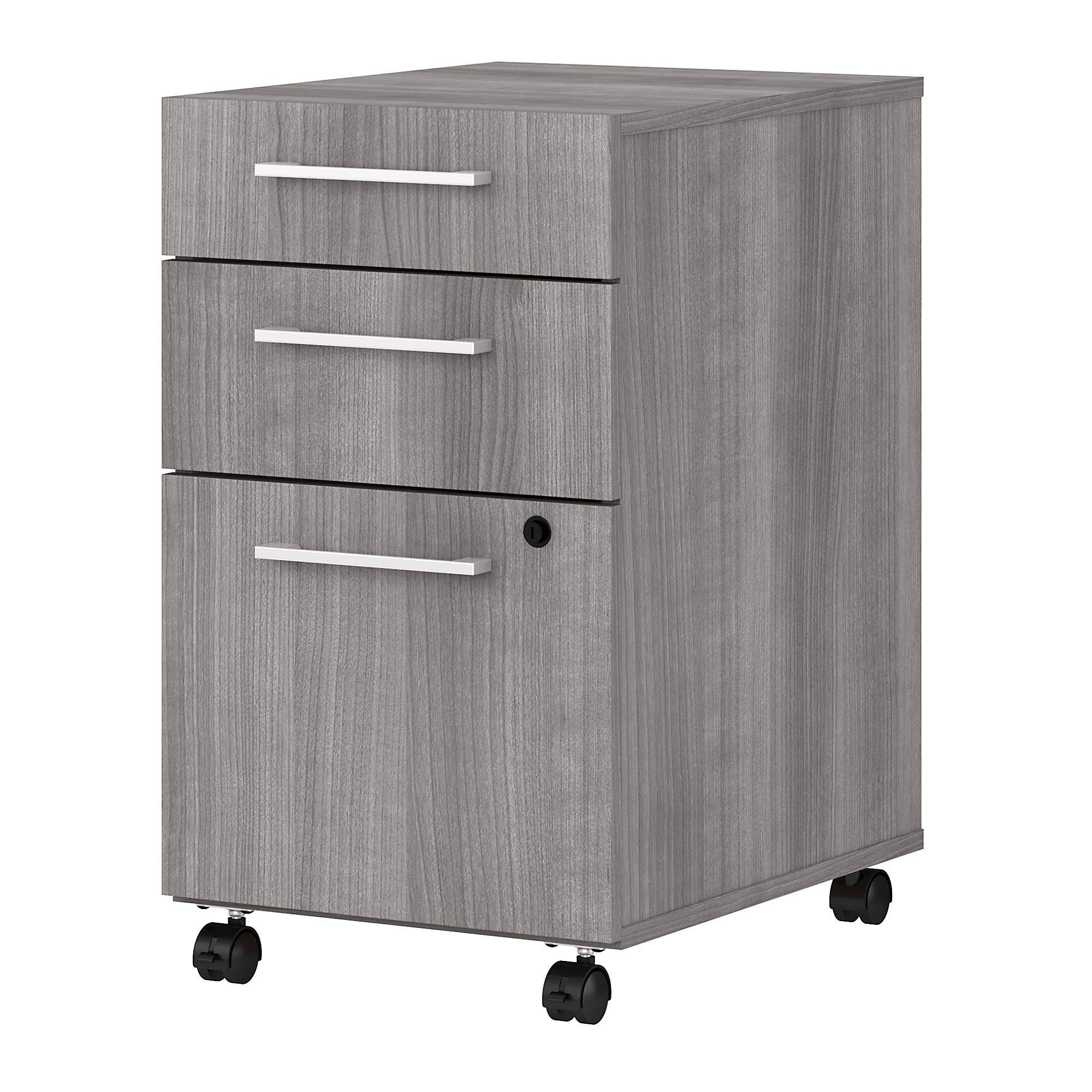 Bush Business Furniture 400 Series 3 Drawer Mobile File Cabinet , Platinum Gray
