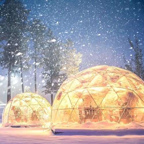 Garden Dome Igloo 12FT Clear Bubble Tent Outdoor for Garden, Weather Proof Pod Camping Patio Igloo Tent for Backyard Canopy Gazebos Screen House Room Lean to Greenhouse