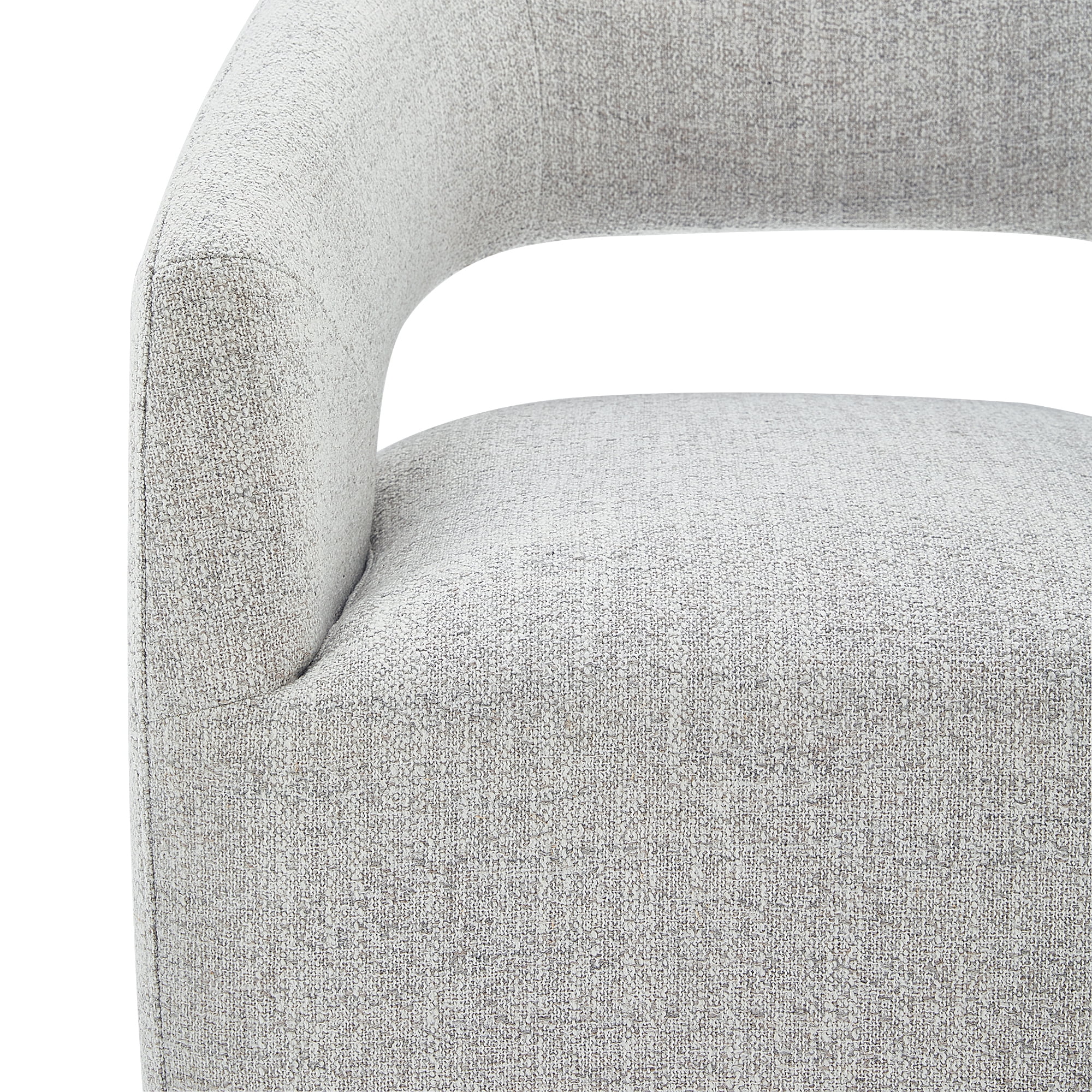 CHITA Modern Dining Chair with Caster Wheels & Open Back, Upholstered Dining Room Chairs, Fabric in Cloud