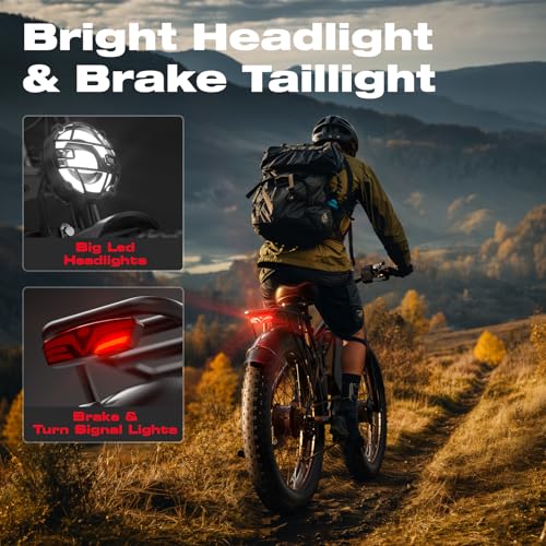 3000W Dual Motors Electric Bike for Adults, 52V 25Ah 26" Fat Tire Fast 36 mph up to 100 Miles Full Suspension Hydraulic Brake Class 3 AWD Off Road Mountain Hunting Ebike