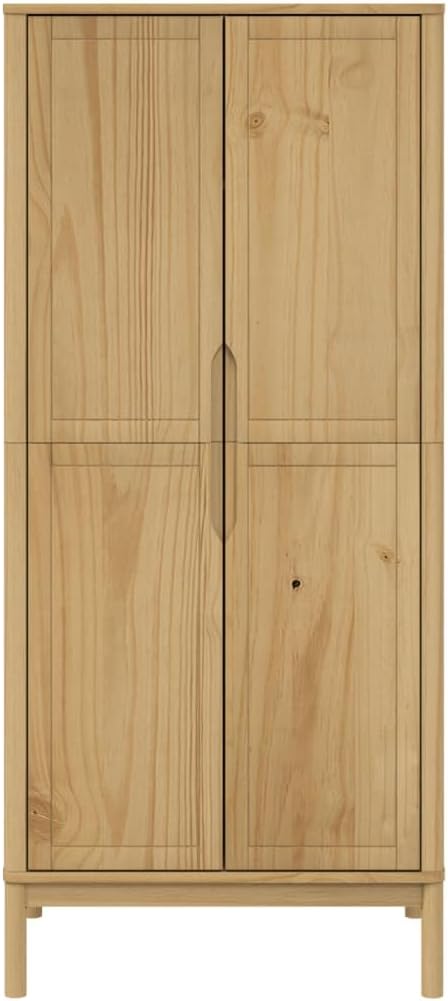 Wardrobe Floro Wax Brown 30.3"x20.9"x67.3" Solid Wood Pine,Furniture,Cabinets & Storage,Armoires & Wardrobes,Brown,41kg/90.2ib