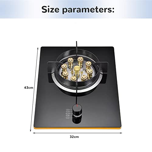 Gas Cooktop Single Burners,18 Inches Portable Built-in Gas Hob LPG/NG Dual Fuel Easy to Clean for RVs, Apartments, Outdoor